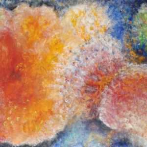 Blütenzauber (53x72), Gouache-Tempera auf Leinwand, 2004